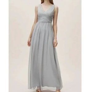 BHLDN Anthropologie Kia Sleeveless Chiffon Maxi Dress in Fog
